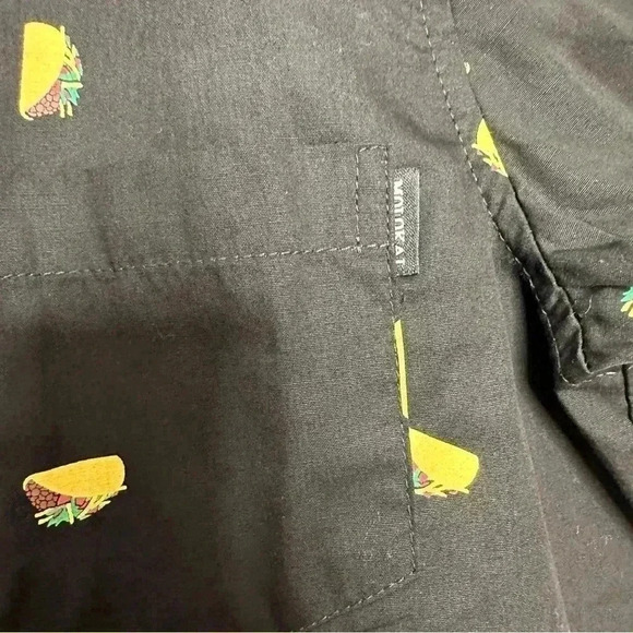 Molokai Surf Co Taco Shirt Button-Down Black & Yellow NWT Size Large - Picture 9 of 16